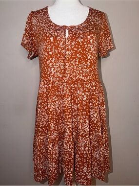 By Together Ditsy Floral Rust Mini Dress